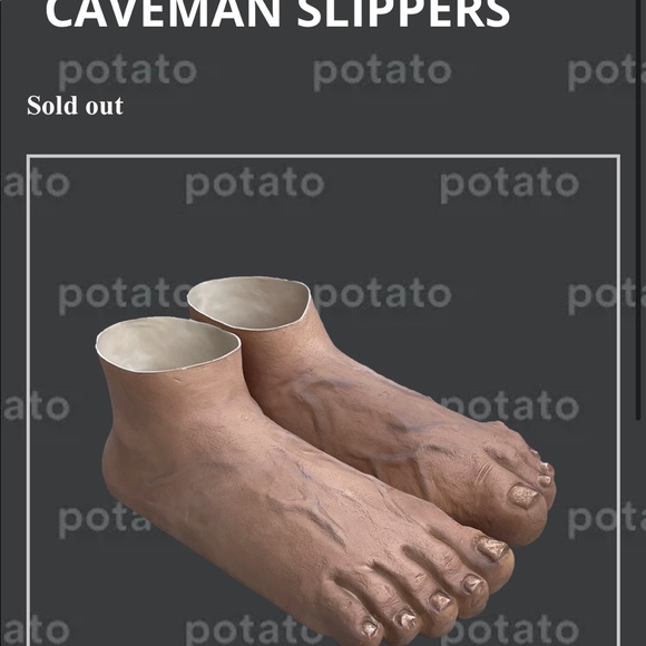 🥳🦶🏻🥔 SOLD OUT limited pairs IMRAN POTATO Caveman Slippers OSFA 🥔🦶🏻🥸 - Picture 9 of 11